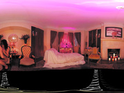 VR 360 Degree lesbian encounter using a huge double ended Dildo