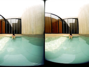 Girl with big tits in the pool