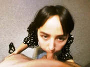 最新流出童颜混血大眼小仙女系列白点连衣裙黑丝长发齐头帘激情口爆精液洗脸很有视觉冲击力1080P高清